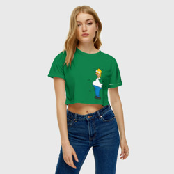 Женская футболка Crop-top 3D Green - фото 2