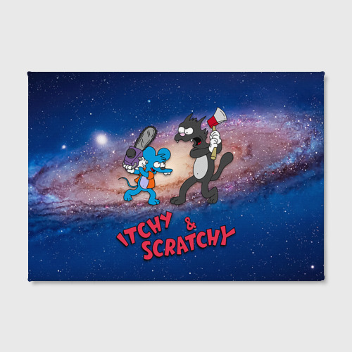 Холст прямоугольный Itchy & Scratchy space, цвет 3D печать - фото 2