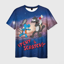 Мужская футболка 3D Itchy & Scratchy space