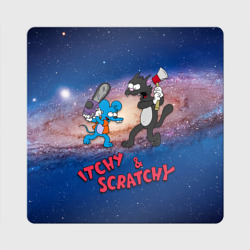 Магнит виниловый Квадрат Itchy & Scratchy space