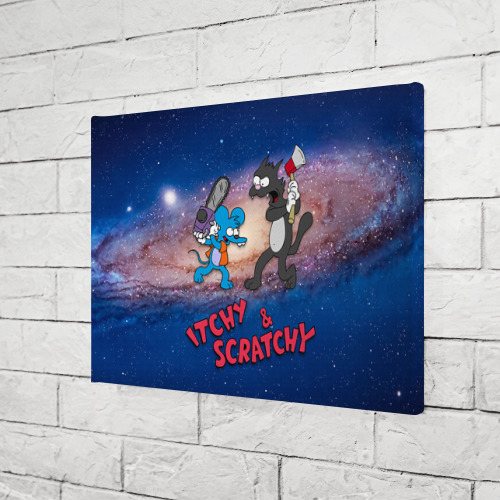 Холст прямоугольный Itchy & Scratchy space, цвет 3D печать - фото 3