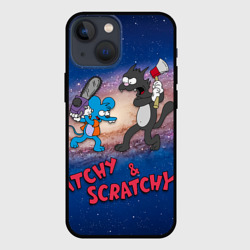 Чехол для iPhone 13 mini Itchy & Scratchy space