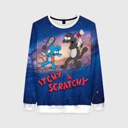 Женский свитшот 3D Itchy & Scratchy space