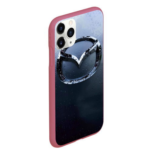 Чехол для iPhone 11 Pro Max матовый Мазда Дождь, цвет малиновый - фото 3