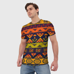 Мужская футболка 3D Африканские символы - фото 2