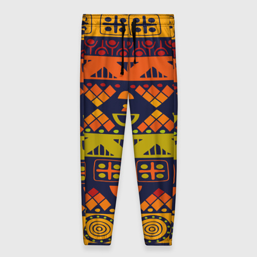 Женские брюки 3D с принтом Африканские символы, вид спереди #2
