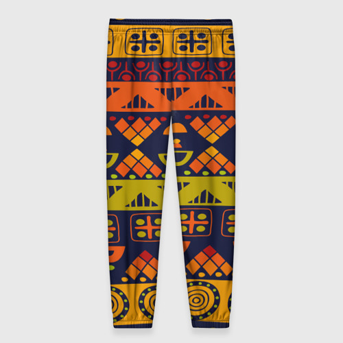 Женские брюки 3D с принтом Африканские символы, вид сзади #1