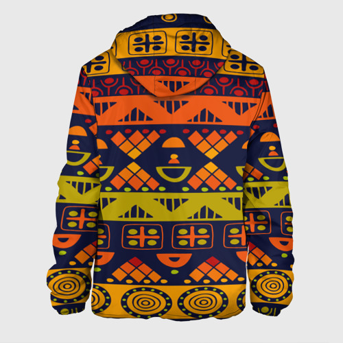 Мужская куртка 3D с принтом Африканские символы, вид сзади #1