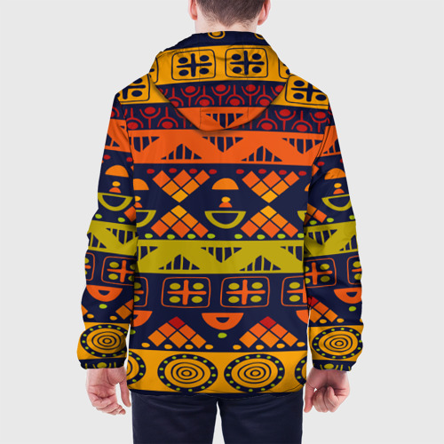 Мужская куртка 3D с принтом Африканские символы, вид сзади #2