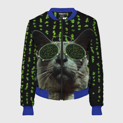 Женский бомбер 3D Кот в матрице мем