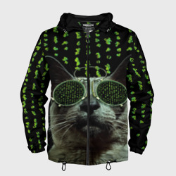 Мужская ветровка 3D Кот в матрице мем
