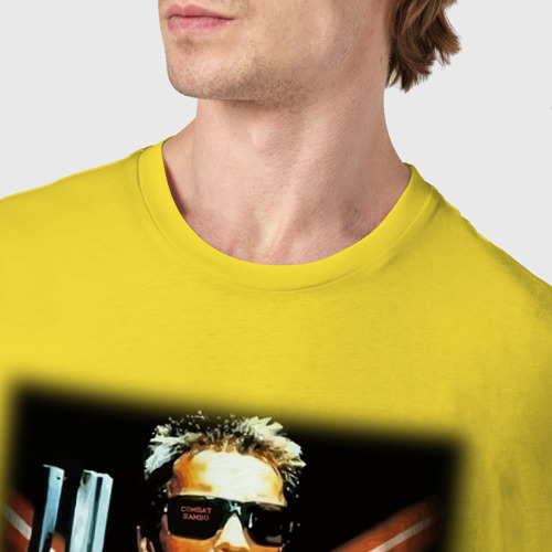 Мужская футболка хлопок Терминатор: Я уже вернулся, цвет желтый - фото 6