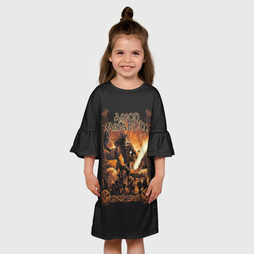 Детское платье 3D с принтом Amon Amarth #4, вид сбоку #3