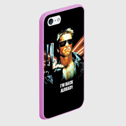 Чехол для iPhone 5/5S матовый Терминатор: Я уже вернулся. 3D - фото 2