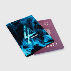 Обложка для паспорта матовая кожа Linkin Park синий дым - фото 2