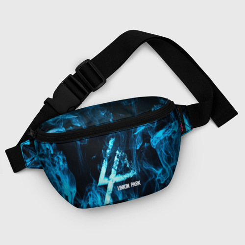 Поясная сумка 3D с принтом Linkin Park синий дым, фото #5