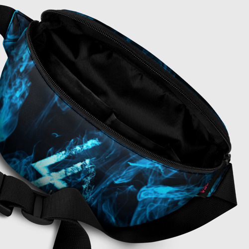 Поясная сумка 3D с принтом Linkin Park синий дым, фото #6