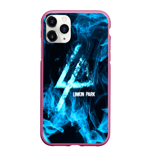 Чехол для iPhone 11 Pro Max матовый Linkin Park синий дым, цвет малиновый