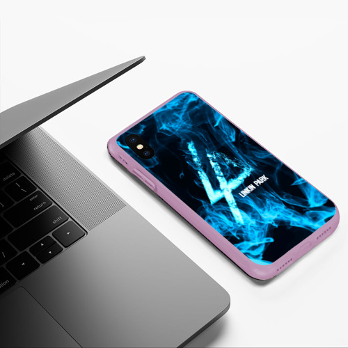 Чехол для iPhone XS Max матовый Linkin Park синий дым, цвет сиреневый - фото 5