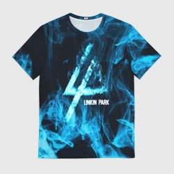 Мужская футболка 3D Linkin Park синий дым