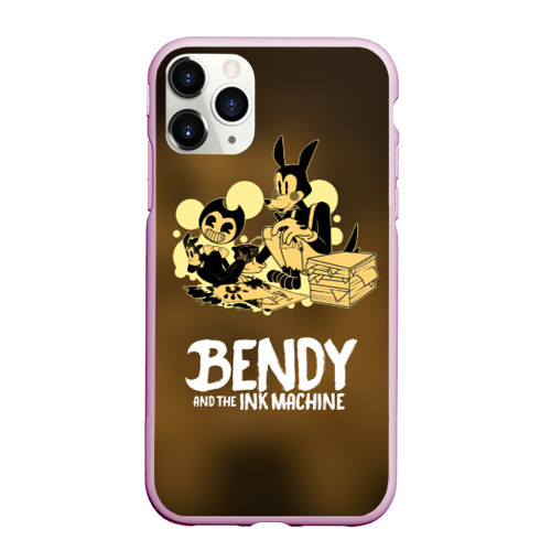 Чехол для iPhone 11 Pro Max матовый Bendy and the ink machine (3D), цвет розовый