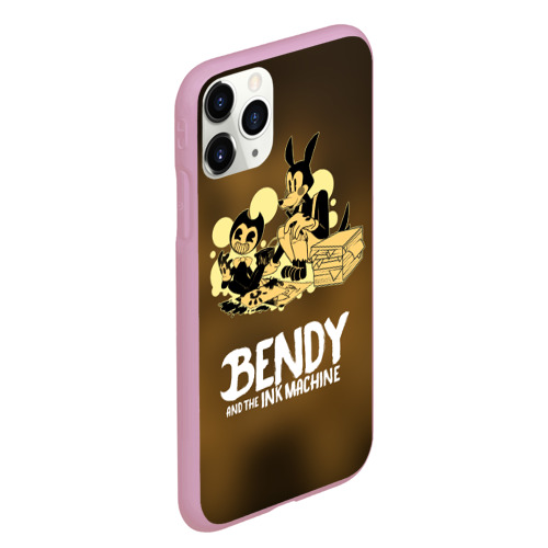 Чехол для iPhone 11 Pro Max матовый Bendy and the ink machine (3D), цвет розовый - фото 3