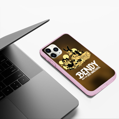 Чехол для iPhone 11 Pro Max матовый Bendy and the ink machine (3D), цвет розовый - фото 5