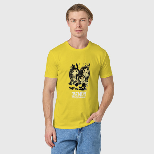 Мужская футболка хлопок Bendy and the ink machine (7), цвет желтый - фото 3
