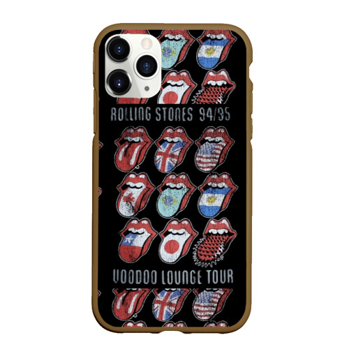 Чехол для iPhone 11 Pro Max матовый The Rolling Stones, цвет коричневый