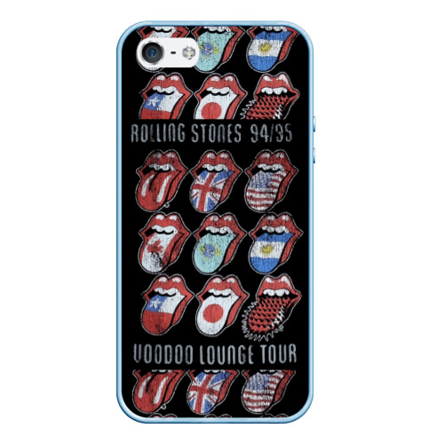 Чехол для iPhone 5/5S матовый The Rolling Stones, цвет голубой