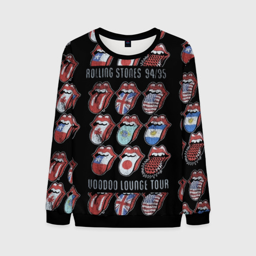 Мужской свитшот 3D The Rolling Stones, цвет черный