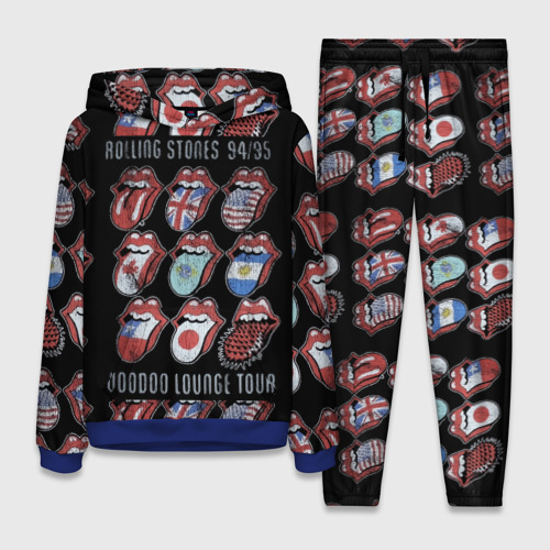 Женский костюм с толстовкой 3D The Rolling Stones, цвет синий