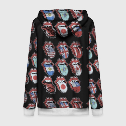 Женская толстовка 3D на молнии The Rolling Stones, цвет белый - фото 2