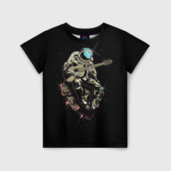 Детская футболка 3D Космонавт с гитарой