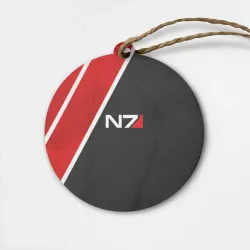 Деревянная игрушка круг N7 Масс Эффект косплей