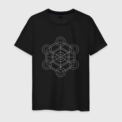 Мужская футболка хлопок Темный пятиугольник , цвет черный