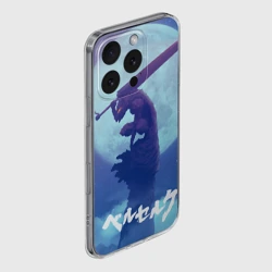 Чехол для iPhone 16 Pro Max силиконовый с защитой камеры Гатс на фоне Луны. Берсерк - фото 2