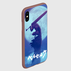 Чехол для iPhone XS Max матовый Гатс на фоне Луны. Берсерк - фото 2