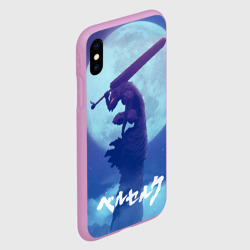 Чехол для iPhone XS Max матовый Гатс на фоне Луны. Берсерк - фото 2
