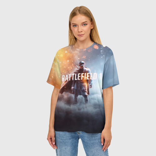 Женская футболка oversize 3D Battlefield One, цвет 3D печать - фото 3