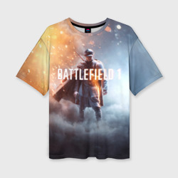 Женская футболка oversize 3D Battlefield One