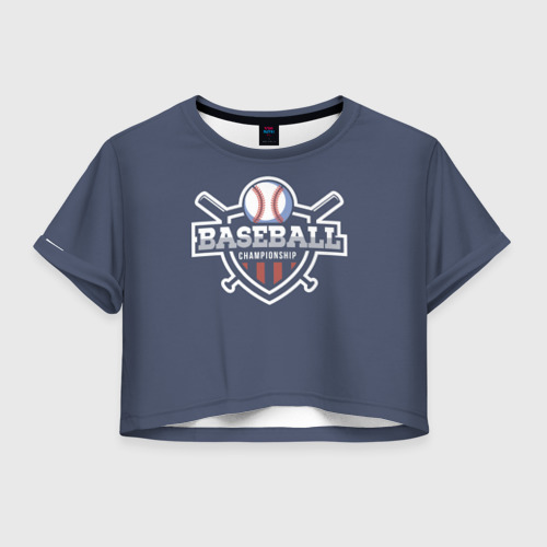 Женская футболка Crop-top 3D Baseball, цвет 3D печать