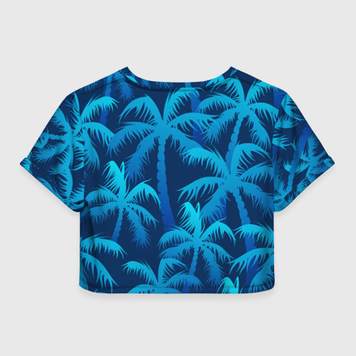 Женская футболка Crop-top 3D Пальмы, цвет 3D печать - фото 2