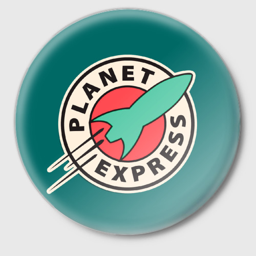 Значок с принтом Planet Express, вид спереди №1