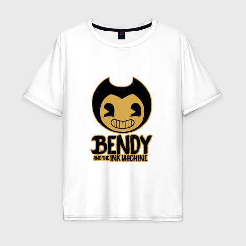 Мужская футболка хлопок Oversize Bendy and the ink machine 9, цвет белый