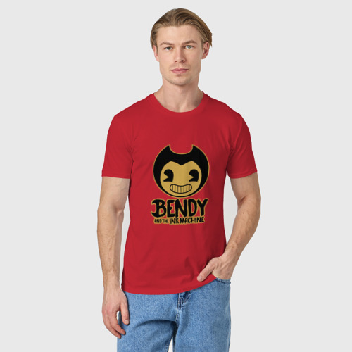 Мужская футболка хлопок Bendy and the ink machine 9, цвет красный - фото 3