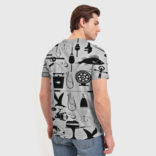 Мужская футболка 3D Рыбак, цвет 3D печать - фото 4