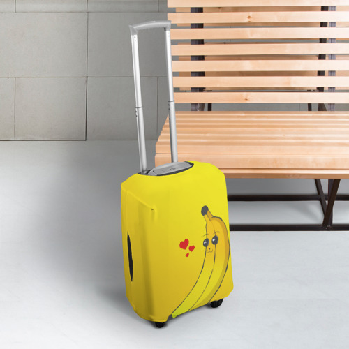 Чехол для чемодана 3D Kawaii Banana love - full yellow, цвет 3D печать - фото 3