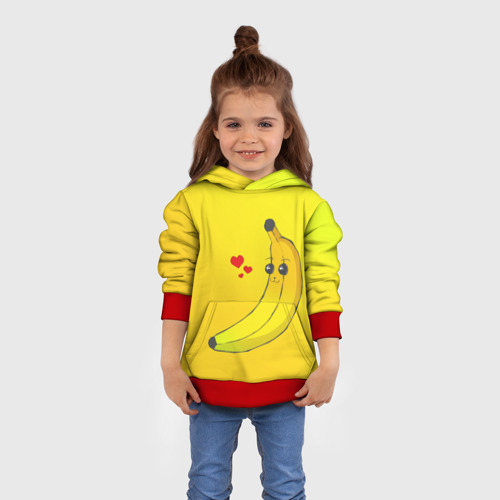 Детская толстовка 3D Kawaii Banana love - full yellow, цвет красный - фото 4