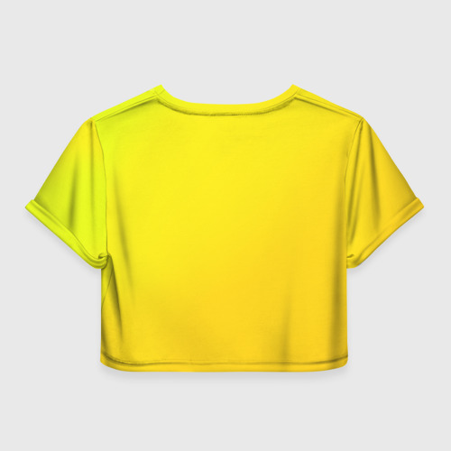 Женская футболка Crop-top 3D Kawaii Banana love - full yellow, цвет 3D печать - фото 2